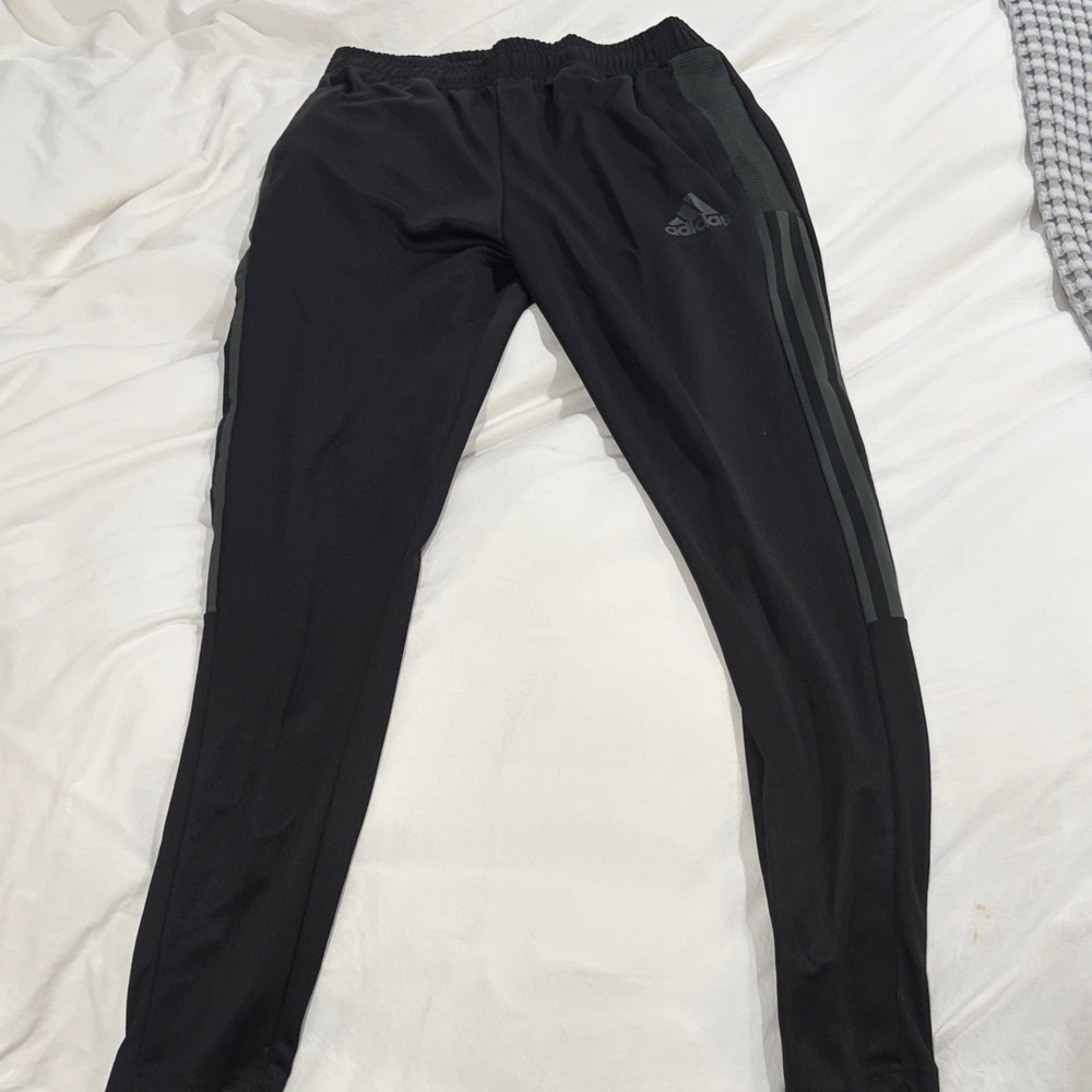 Adidas Black Joggers with Dark Stripes
